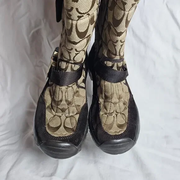 Coach Sharron Brown Womens Signature Design Boot Size 6.5 - Picture 5 of 9